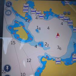 Unsere Ankerbucht auf Navionics