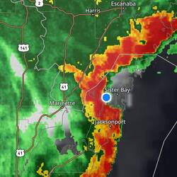 Line of thunderstorms this evening.