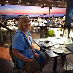 The last of the sunset in the background