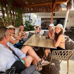 My beautiful family waiting for drinks