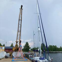 Eigentlich wählte ich den Hafen wegen des Krans