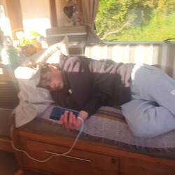 Very tired young man!