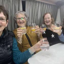 Sue, me, Margaret and Chris, GIN time!