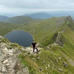 View from the end of the ridge; you can see the path we took to get here!