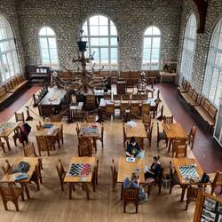 Inside the Rock Island State Park Boathouse.