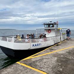 Karfi, the passenger ferry that goes between Washington Island's Jackson Harbor and Rock Island.