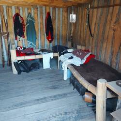 Raum von Soldaten im Fort Mandan.