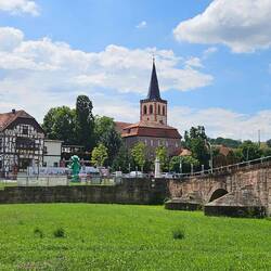Blick auf Vacha von der Werra
