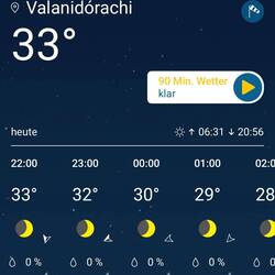 Nachts noch über 30 Grad!