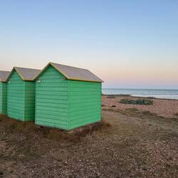 Little beach cabins to hold your chairs, toys, floats, pails/shovels and lotion and coolers