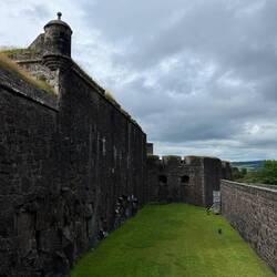 The defensive moat around the castle
