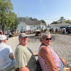 Watching the Fish Boil. (Actually getting our picture taken. lol)