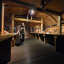 Inside a model of the 'turtle ship'