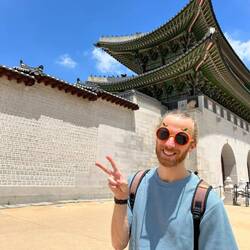 Excited to debut the orange sunglasses we bought in Jeju