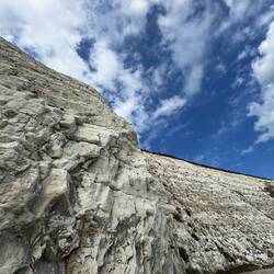 Cliffs here are about 30-40 meters and in Dover about 60 to 70 meters