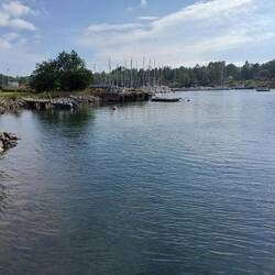 Im Hintergrund die Marina