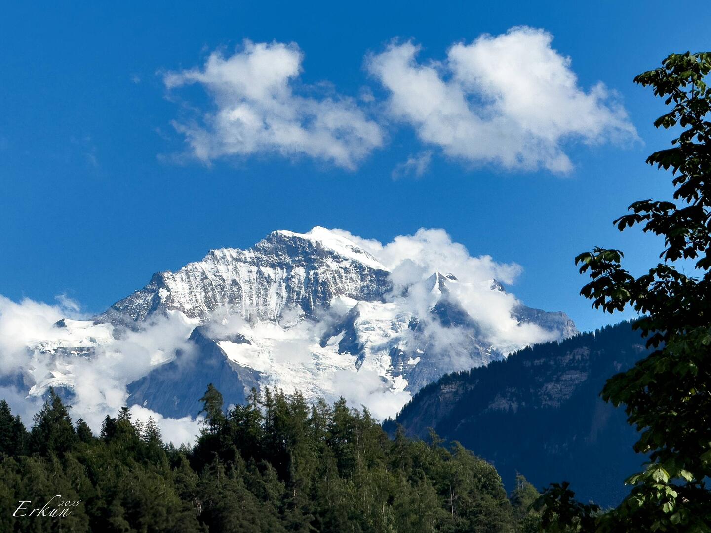 As we drive up to Beatenberg, we catch a glimpse of Jungfrau in the Bernese Alps.