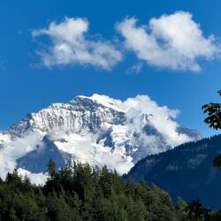 As we drive up to Beatenberg, we catch a glimpse of Jungfrau in the Bernese Alps.