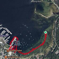 Our kayak path today. Twice for me.