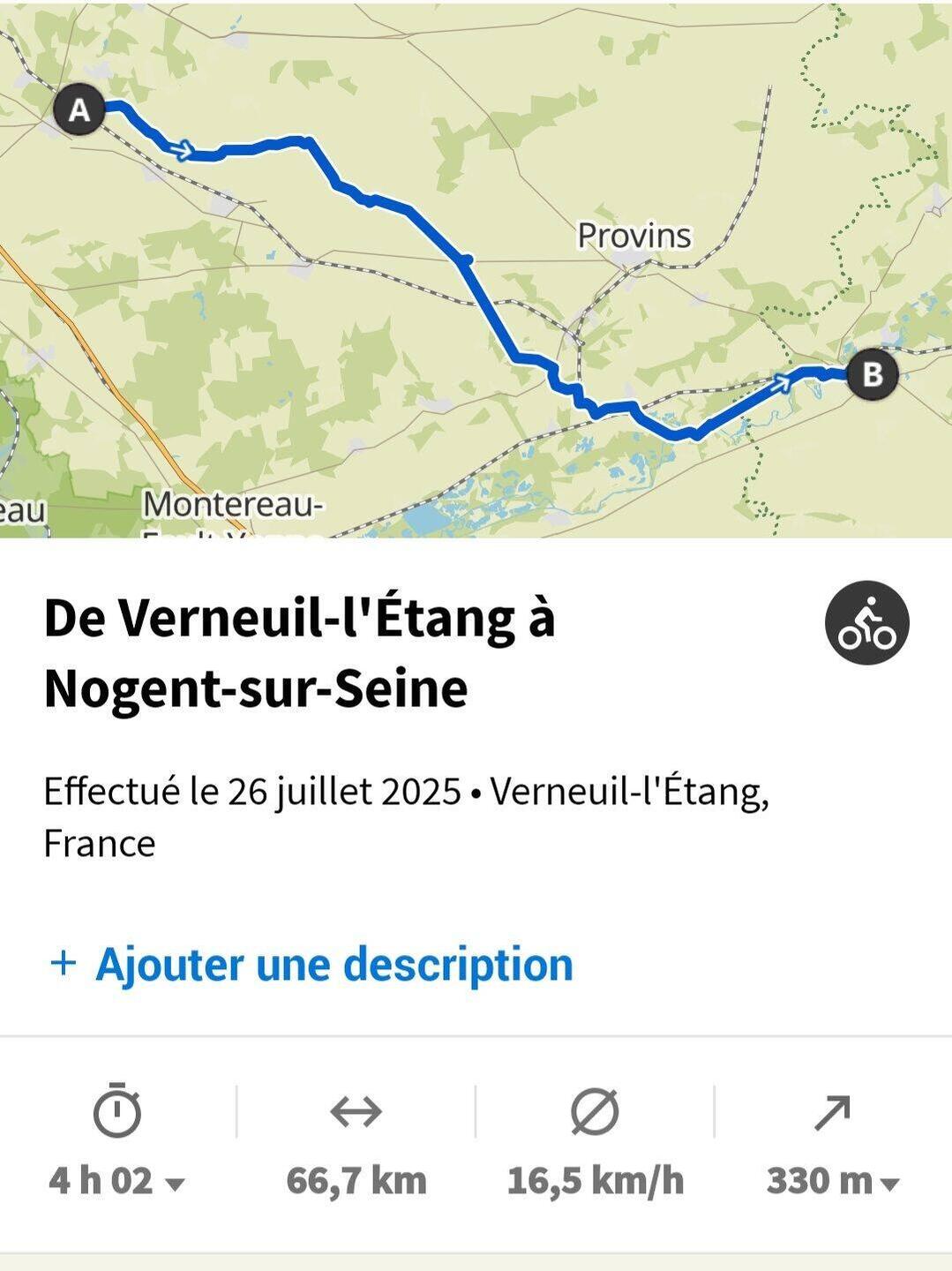 Le trajet du jour !