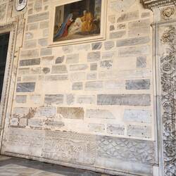 Early centuries graffiti in narthex of Santa Maria