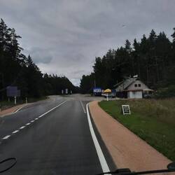 Anfahrt zur Grenze von Lettland her