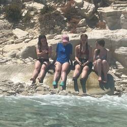 The girls watching the waves