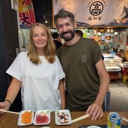 Sashimi at Tsukiji market