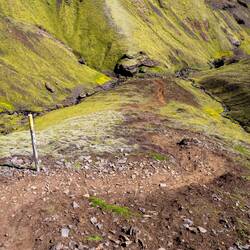 Jetzt geht's nur noch runter... steil runter