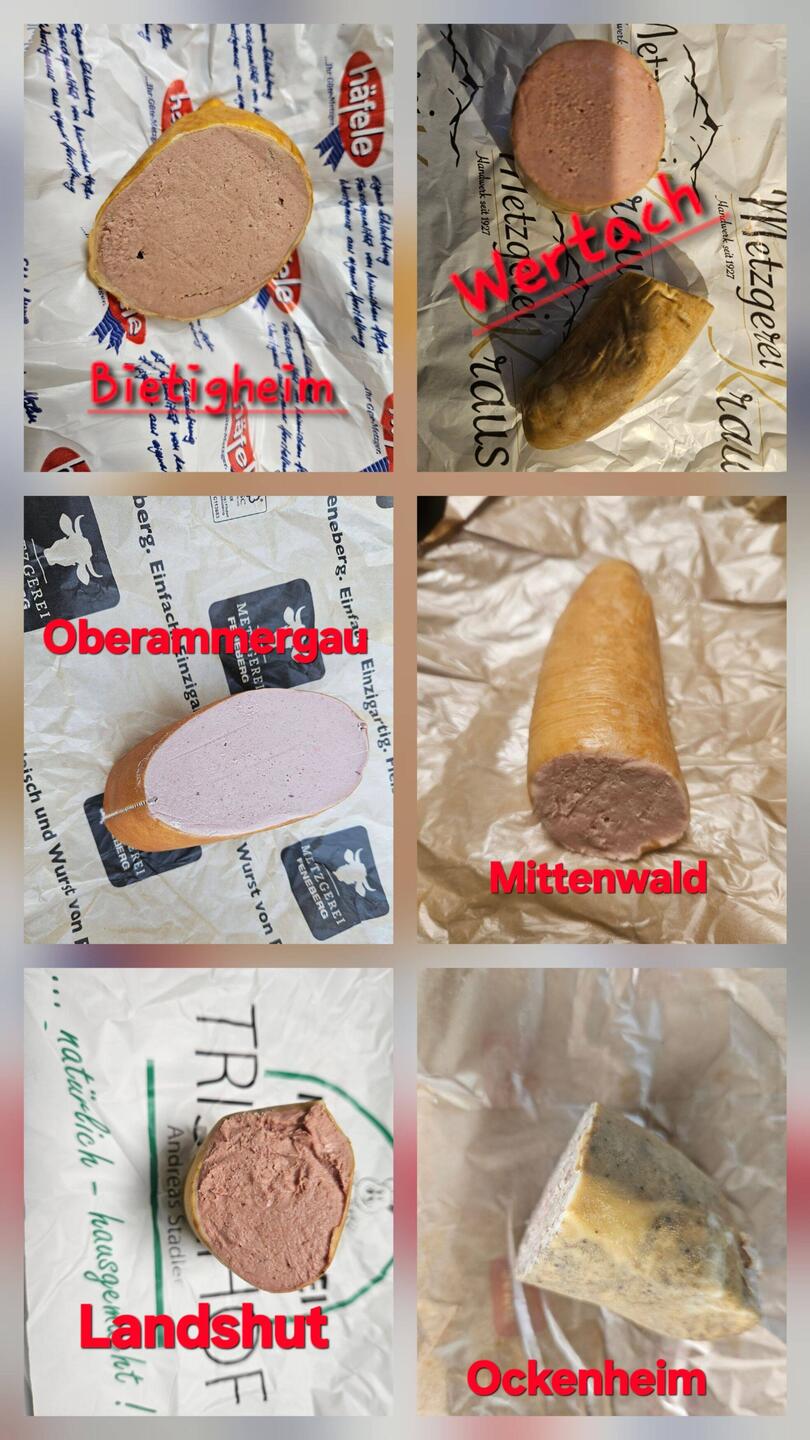 Urlaub-Leberwurst-Collage