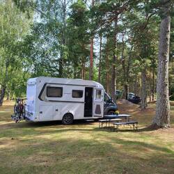 Unser neuer Campingplatz Richtung Kap Kolka.