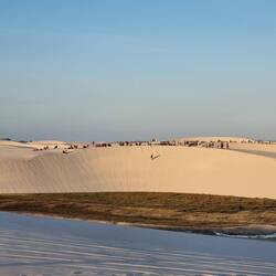 All of the tour groups lining up to watch the sunset