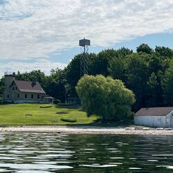 Chambers Island Light House. New light tower to the right.