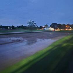 Nightfall and rice fields