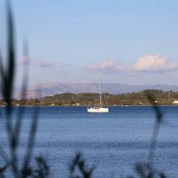 Unterwegs Blick zum Boot