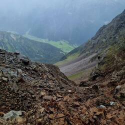 Auf dem Gemsbichljoch der Blick zurück ...