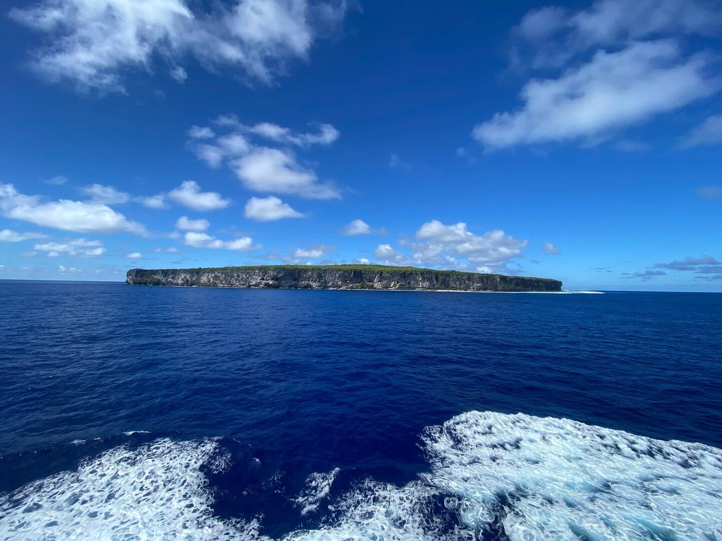 Korallengestein, das "einfach" 80 m über den Meeresspiegel gehoben wurde.