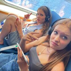 The twins never deign to sit with us