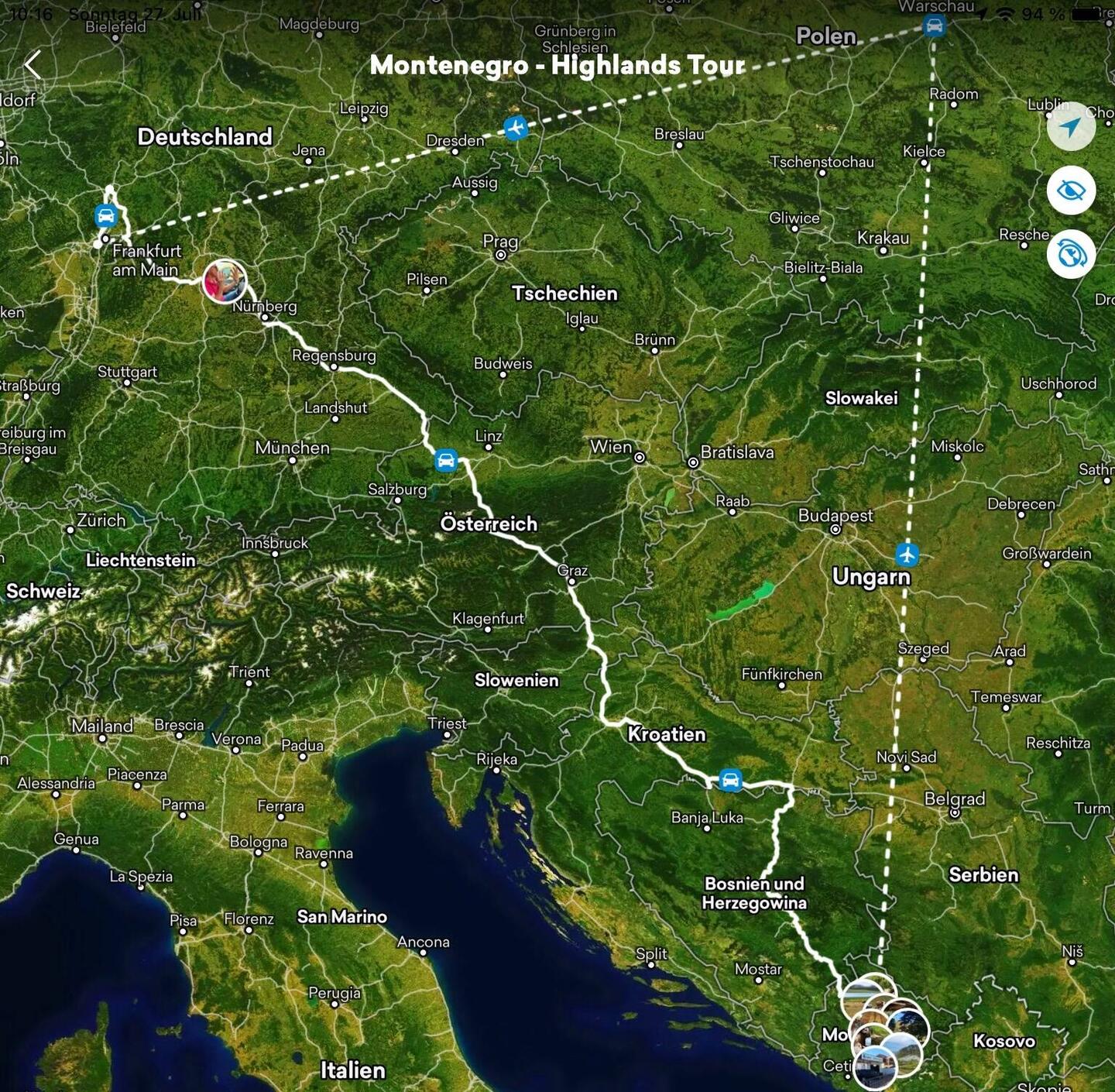 Gesamte Tour