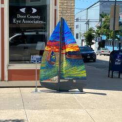 Sturgeon Bay had a sailboat theme sculpture going on.