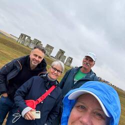 Our best traveling buddies braved the 60 degree and rainy weather with us.