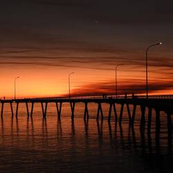 Sunset over Derby jetty