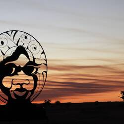 Kimberley Moonrise Girl and brolga to the right