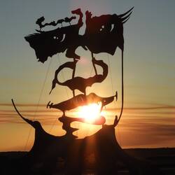 Sculptures by the marsh (titled Contemplation)