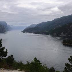 Blick vom Aussichtpunkt in den Lysefjord.