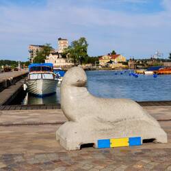 Die Robben als Durchfahrtbegrenzung gibt es hier überall an der Ostküste.