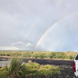 Double rainbows after a rain.
