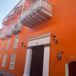 Cheerful colors on the buildings