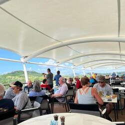 Everybody spent the day on deck to see the Panama Canal. The Terrace Cafe was perfect.