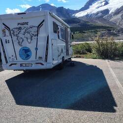 Nochmal ein letzter Blick auf den Icefield Gletscher am Morgen
